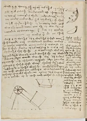 Flug der Vögel, c. 1505-06, Manuskript, Blatt 1 (verso)